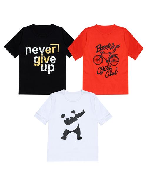 pack of 3 printed round neck t-shirt - 20100025 - Very Small Image - 1