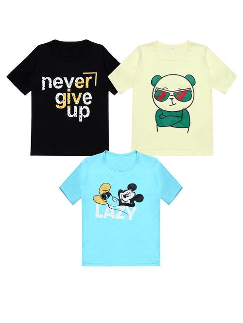pack of 3 printed round neck t-shirt - 20100038 - Very Small Image - 1