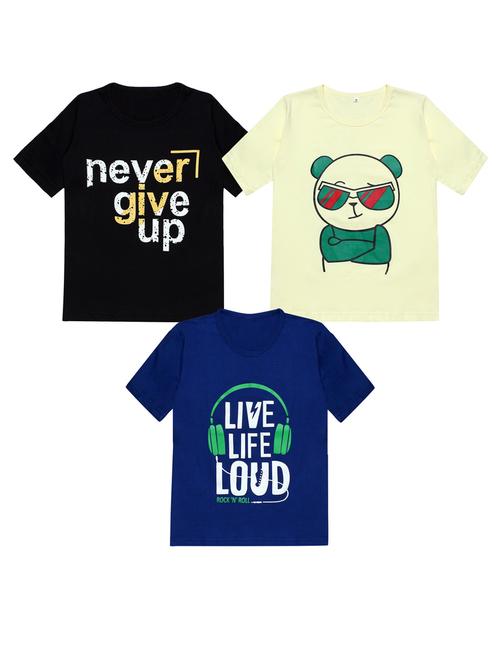 pack of 3 printed round neck t-shirt - 20100039 - Very Small Image - 1