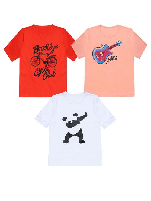 pack of 3 printed round neck t-shirt - 20100054 - Very Small Image - 1