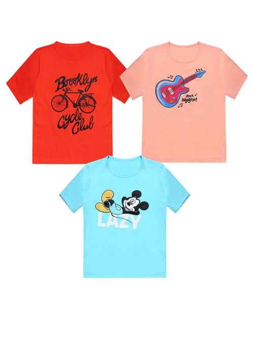 pack of 3 printed round neck t-shirt - 20100055 - Very Small Image - 1