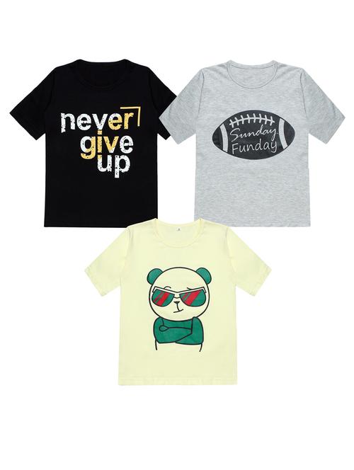 pack of 3 printed round neck t-shirt - 20100060 - Very Small Image - 1