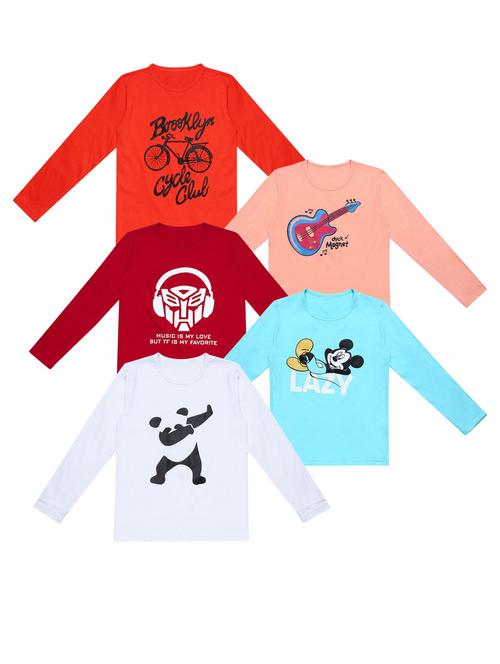 pack of 5 printed t-shirt - 20100245 - Very Small Image - 1