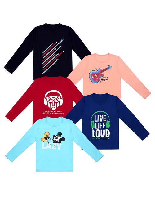 pack of 5 printed t-shirt - 20100252 - Very Small Image - 1