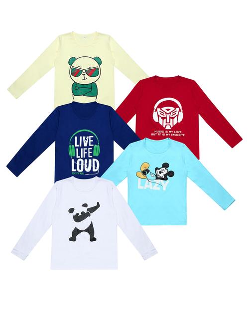pack of 5 printed t-shirt - 20100264 - Very Small Image - 1