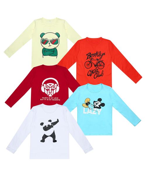 pack of 5 printed t-shirt - 20100271 - Very Small Image - 1