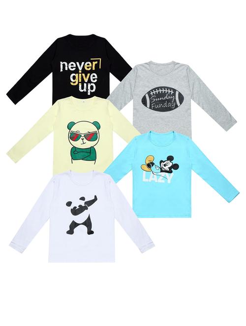 pack of 5 printed t-shirt - 20100287 - Very Small Image - 1