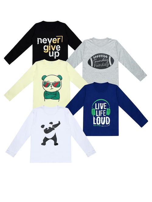 pack of 5 printed t-shirt - 20100298 - Very Small Image - 1