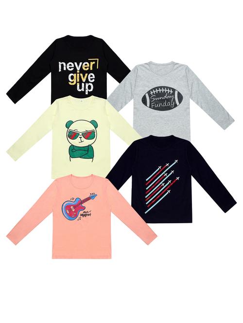pack of 5 printed t-shirt - 20100299 - Very Small Image - 1