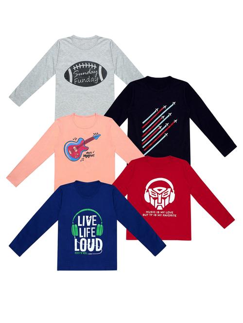 pack of 5 printed t-shirt - 20100330 - Very Small Image - 1