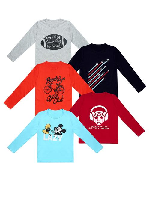 pack of 5 printed t-shirt - 20100336 - Very Small Image - 1