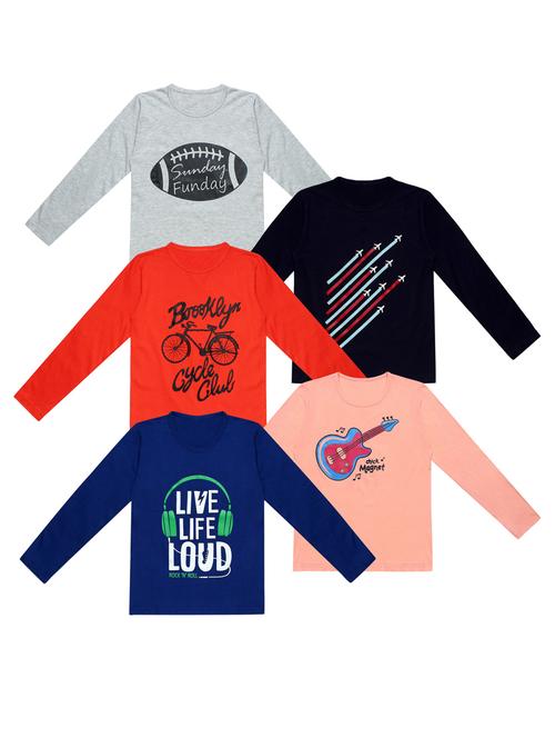 pack of 5 printed t-shirt - 20100340 - Very Small Image - 1