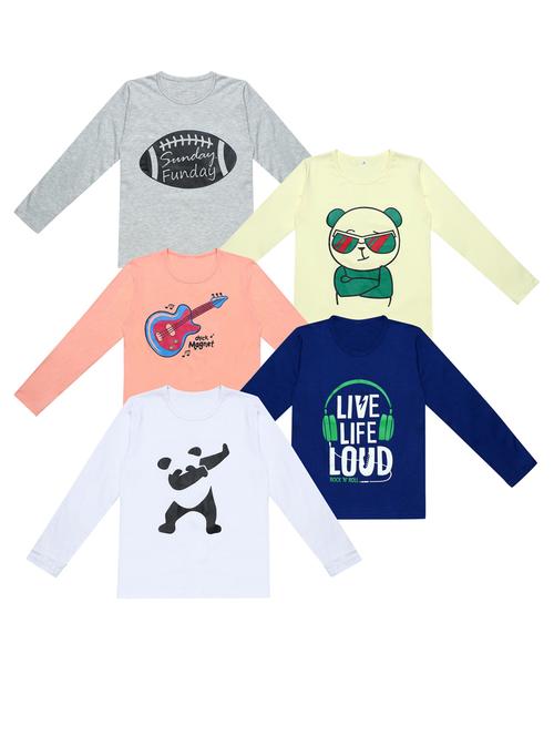 pack of 5 printed t-shirt - 20100348 - Very Small Image - 1
