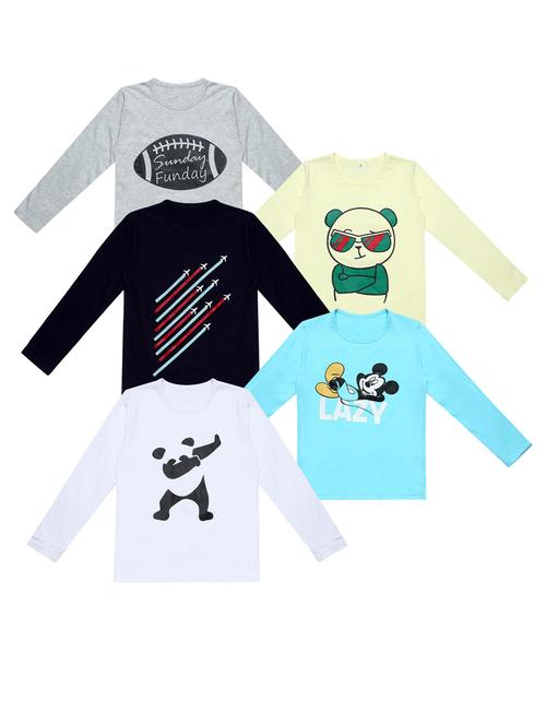 pack of 5 printed t-shirt - 20100364 - Very Small Image - 1