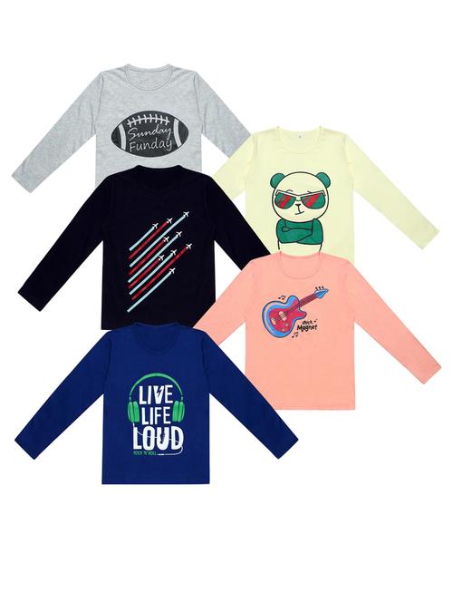 pack of 5 printed t-shirt - 20100373 - Very Small Image - 1