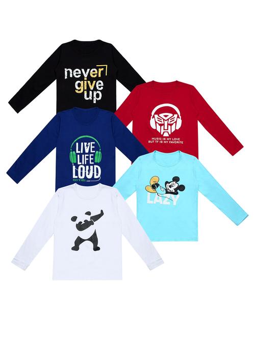 pack of 5 printed t-shirt - 20100381 - Very Small Image - 1