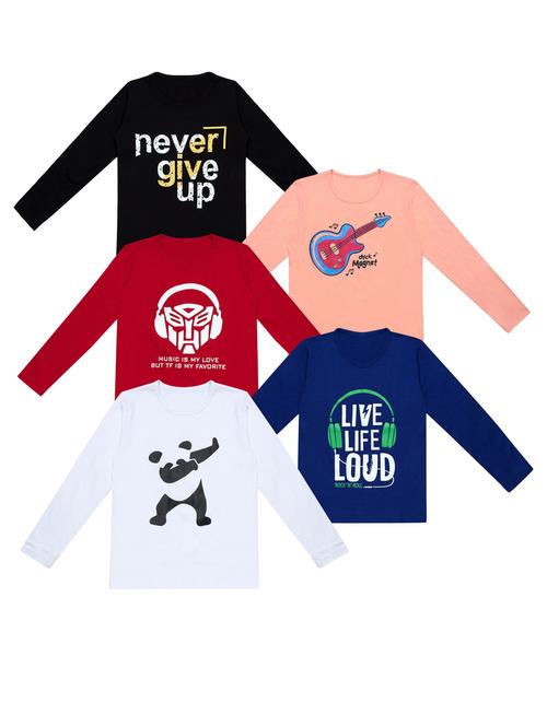 pack of 5 printed t-shirt - 20100384 - Very Small Image - 1