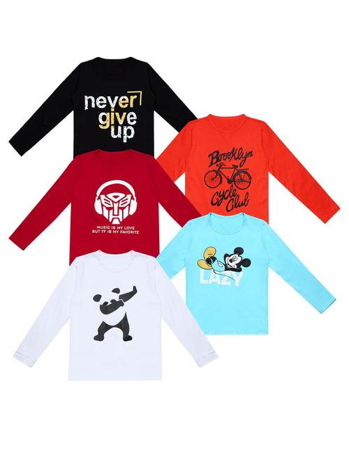 pack of 5 printed t-shirt - 20100388 - Very Small Image - 1