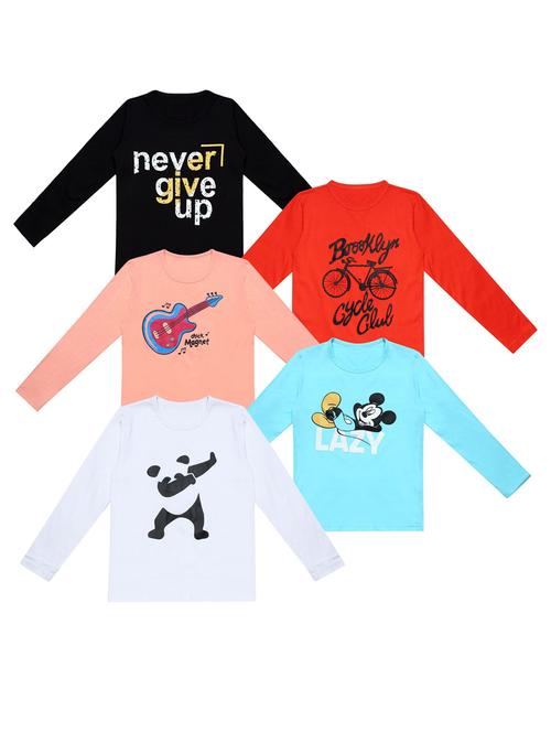 pack of 5 printed t-shirt - 20100391 - Very Small Image - 1