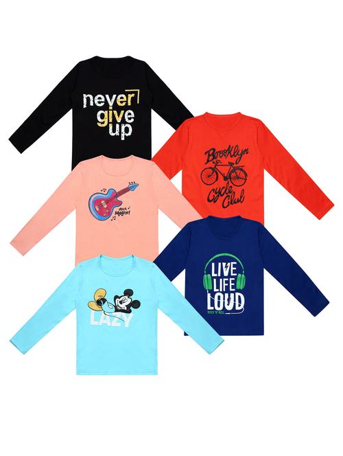 pack of 5 printed t-shirt - 20100393 - Very Small Image - 1