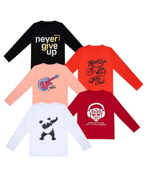 pack of 5 printed t-shirt - 20100394 - Very Small Image - 1