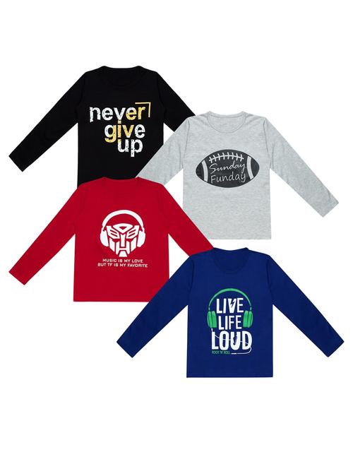 pack of 4 printed t-shirt - 20100493 - Very Small Image - 1