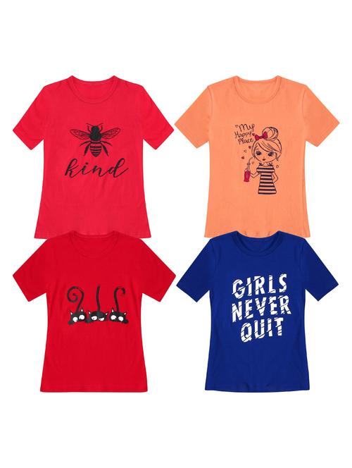 pack of 4 round neck printed tees - 20100708 - Very Small Image - 1