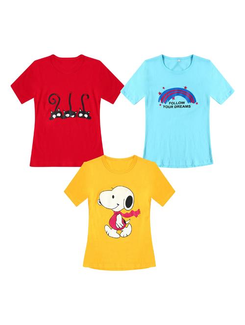 pack of 3 round neck printed tees - 20100713 - Very Small Image - 1