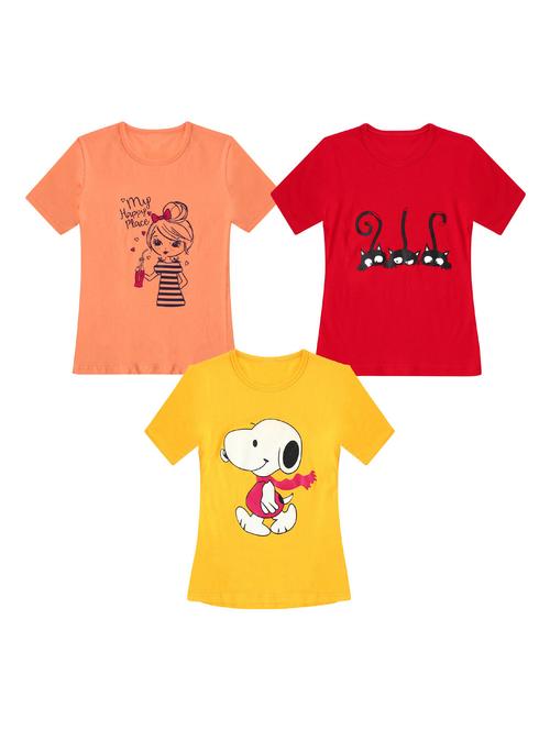 pack of 3 round neck printed tees - 20100717 - Very Small Image - 1