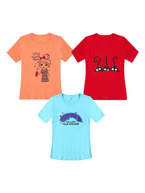 pack of 3 round neck printed tees - 20100718 - Very Small Image - 1