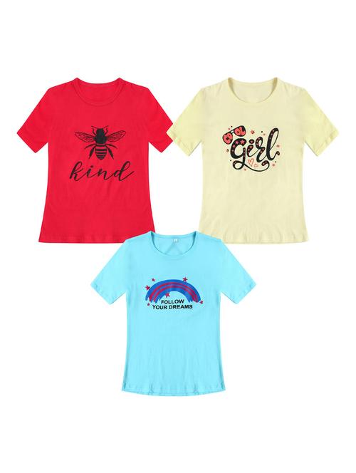 pack of 3 round neck printed tees - 20100738 - Very Small Image - 1