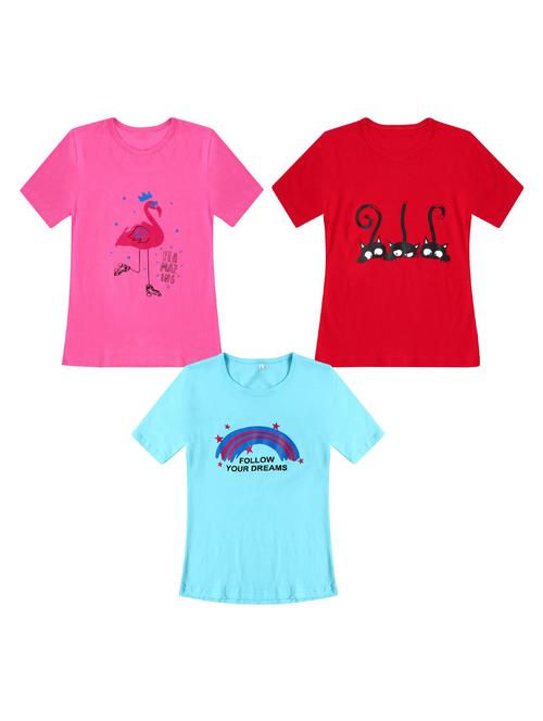 pack of 3 round neck printed tees - 20100763 - Very Small Image - 1