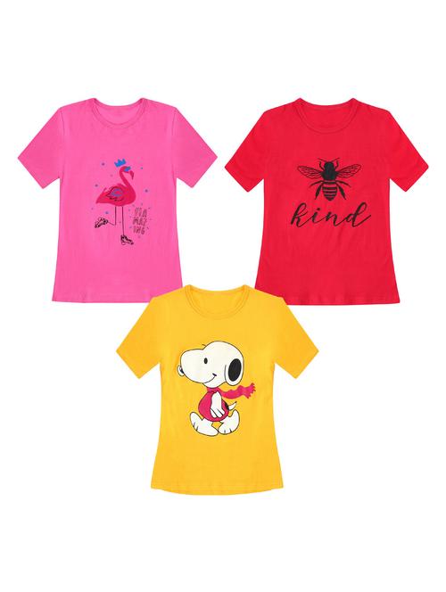 pack of 3 round neck printed tees - 20100771 - Very Small Image - 1