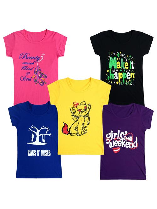 pack of 5 round neck printed tees - 20100809 - Very Small Image - 1