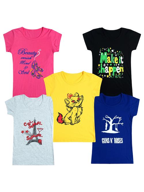 pack of 5 round neck printed tees - 20100822 - Very Small Image - 1
