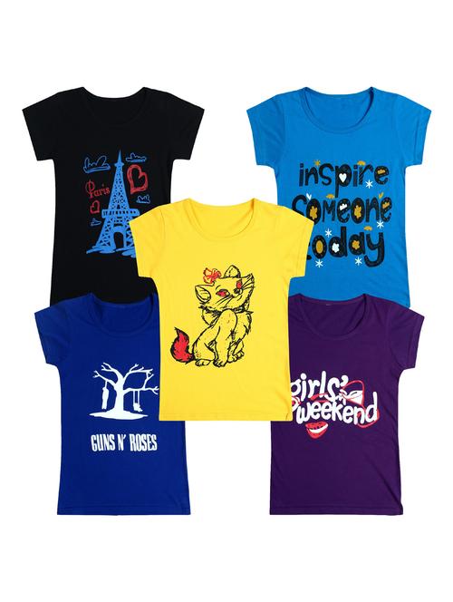 pack of 5 round neck printed tees - 20100909 - Very Small Image - 1