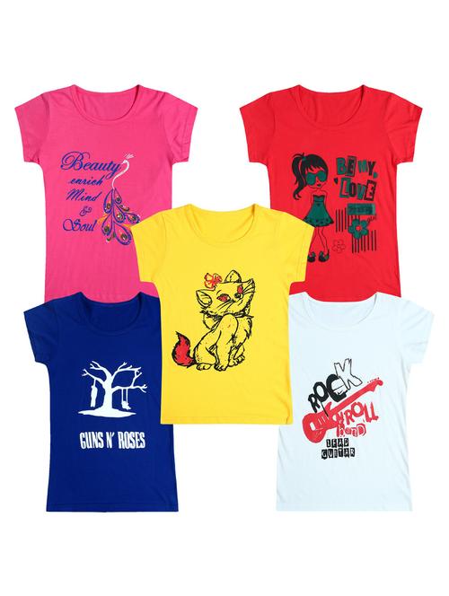 pack of 5 round neck printed tees - 20101115 - Very Small Image - 1
