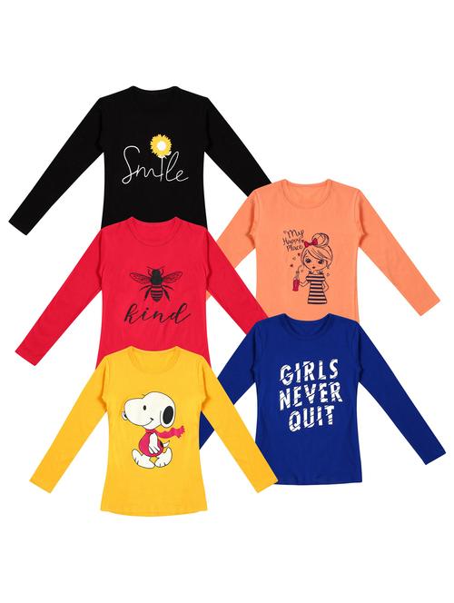pack of 5 round neck printed tees - 20101264 - Very Small Image - 1