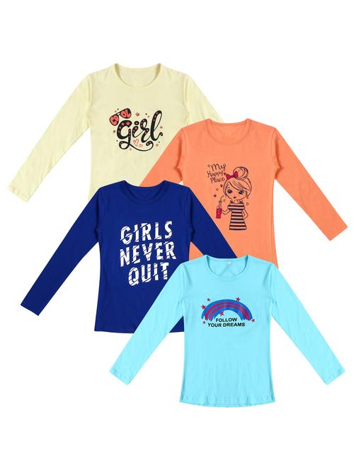 pack of 4 round neck printed tees - 20101386 - Very Small Image - 1