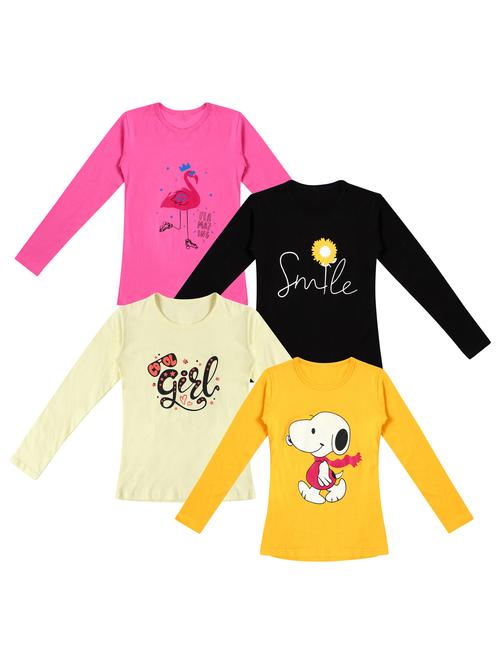 pack of 4 round neck printed tees - 20101427 - Very Small Image - 1