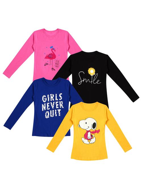 pack of 4 round neck printed tees - 20101468 - Very Small Image - 1