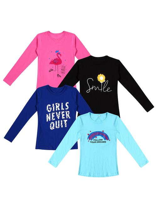 pack of 4 round neck printed tees - 20101470 - Very Small Image - 1