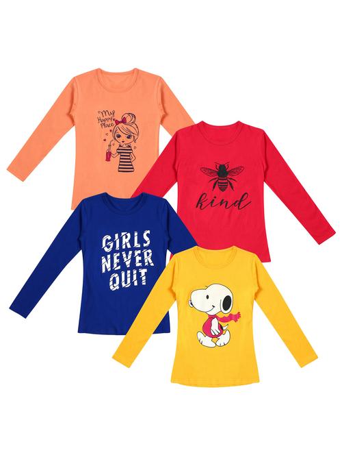 pack of 4 round neck printed tees - 20101487 - Very Small Image - 1