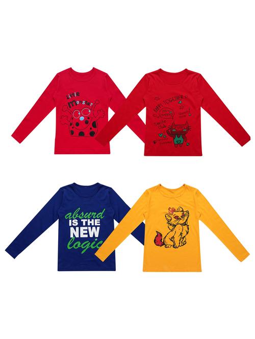 girls pack of 4 printed tees - 20101627 - Very Small Image - 1