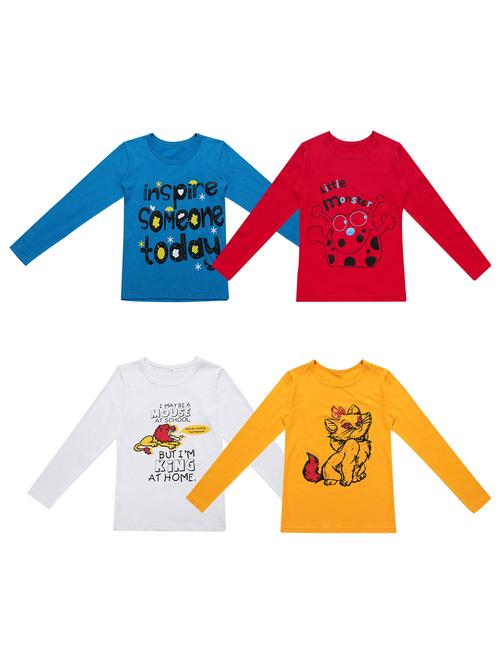 girls pack of 4 printed tees - 20101633 - Very Small Image - 1