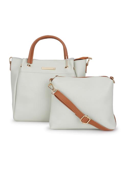 nude leatherette (pu) regular handbag combo - 20101940 - Very Small Image - 1