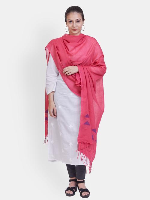 pink plain dupatta - 20102563 - Very Small Image - 1