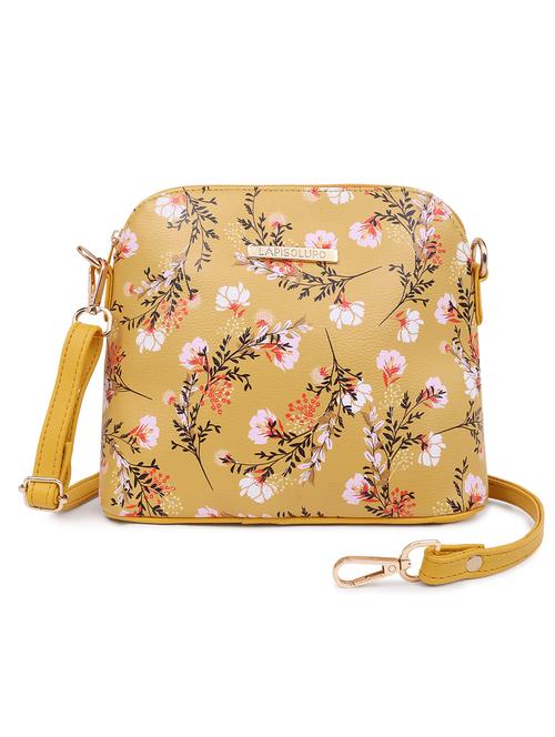 yellow leatherette (pu) sling bag - 20102670 - Very Small Image - 1
