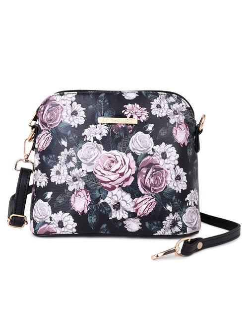 floral printed leatherette sling bag - 20102673 - Very Small Image - 1