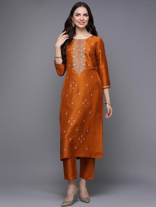 yellow kurta pant set - 20102864 - Very Small Image - 1